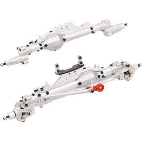 Aluminum Front and Rear Portal Axle Set for Axial Wraith 90018 90048 90053 90018 90020 90045 90056 RR10 RC Crawler 1/10 Model Car Upgrade (Silver)