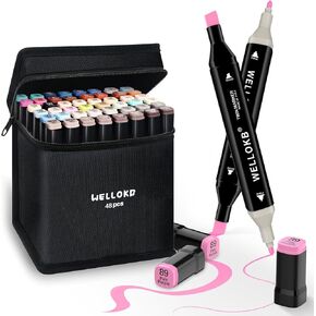 80 Colors Dual Tip Acrylic Paint Markers, Fabric Markers, Acrylic Paint Pens for Wood, Glass, Rocks, Paper, Coloring book, Ceramic, Canvas DIY Crafts for Adults, Kids and Art Supplies