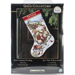 Dimensions Gold Collection Santa's Journey Stocking Counted Cross Stitch: 16" Long