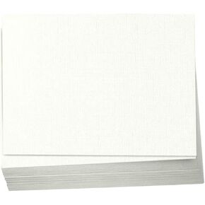 Hamilco 5x7 Natural Linen Cardstock Paper Blank Index Cards Flat Card Stock 80lb Cover 100 Pack