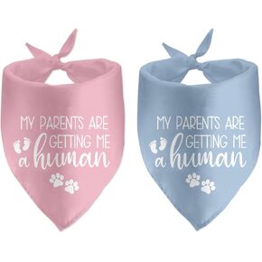 2 Pack My Parents are Getting Me a Human Pregnancy Announcement Dog Bandana Pet Accessories for Dog Lovers Reveal Ideas