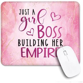 Just A Girl Boss Building Non-Slip Mouse Pad with Stitched Edge, Funny Pink Gold Mousepad Gifts for Female Manager, Thank You Appreciation Gifts for Girl Boss Entrepreneur, Boss‘s Day Gifts in Saudi Arabia