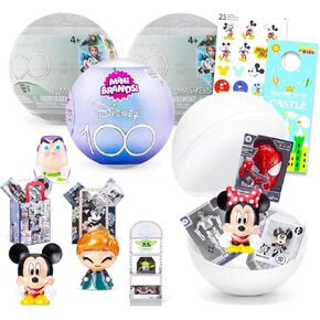 Disney Blind Ball Set - Bundle with 2 Disney Mashems and 1 Zuru Disney 100 Blind Ball Plus Stickers and More | Disney Blind Box Toys for Kids