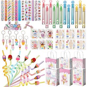 Vanblue Ice Cream Party Favors Two Sweet Birthday Party Decorations Supplies for Kids,Summer Party Goodie Bag Stuffers,Craft Kits Classroom Rewards Gifts Prizes ,Pinata Stuffers for Kids Girls