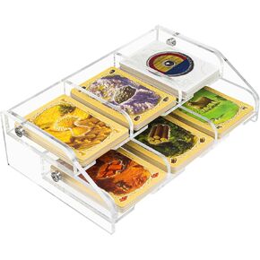2 Shelf Acrylic Card Tray Organizer, Resource Card Holder Compatible with Catan Settlers Board Game