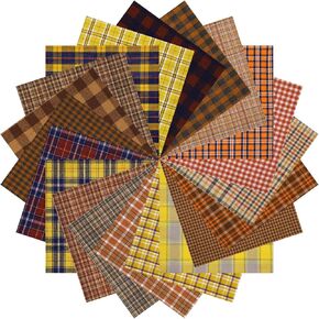 80 Pieces Fall Cotton Fabrics Precut Homespun Fabric Patchwork 6 Inch Fall Fabric Square Bundle for Thanksgiving Christmas Scrapbooking Cloth Sewing DIY Crafts Handmade Bags, 20 Styles