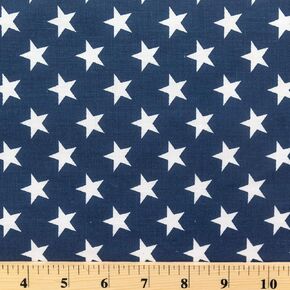 American Star Navy Blue Print Poly Cotton Fabric by The Yard, 60" Wide, Sold by Yard, in Yards Continuous