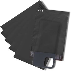 Small Poly Mailers 6x9, Solid Black Shipping Bags - Tear And Puncture Free Poly Bags - Water Resistant Mailing Bags - Packaging Bags For Small Business - 1000 Count
