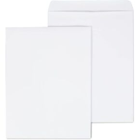 Staples 609123 مظاريف كتالوج Wove Wove 12 بوصة × 15 1/2 بوصة أبيض 100/BX