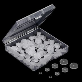 200 Pcs Clear Piercing Disc for Piercing Bump, 3/5/7/9 mm Silicone Earring Backs Plastic Disc Pads Stabilizer Earlobe Support Patches Earring Supports for Heavy Earrings