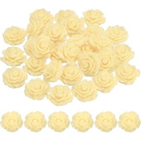 PATIKIL 20mm Rose Flower Resin Cabochon, 30 Pcs Mini Rose Flower Flatback Resin for Scrapbooking DIY Crafts Phone Case Decor Jewelry Making, Black