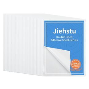 30 Sheets A4 Double Sided Adhesive Sheets, 8.3 x 11.5 Inch Super Strong Sticky Tape for Arts Craft Scrapbooking Photo Albums Home Decorative