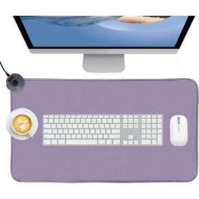 MyPlace Heated Mouse Pad - Heated Desk Mat with 8 Levels Heating & 3 Hours Auto Shut-Off - 31.8"x 17.3"Large Safe Desk Mat Hand Warmer for Home Office Work(Black)