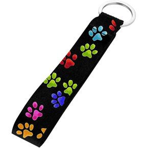 Colorful Dog Paws Wrist Lanyard Key Chains for Women Wristlet, Short Lanyard Keychain Holder Fob for Car Keys Fashion Wrists