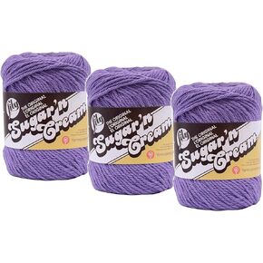 Bulk Buy: Lily Sugar 'n Cream Solids 100% Cotton Yarn (3-Pack) (Hot Purple #1317)