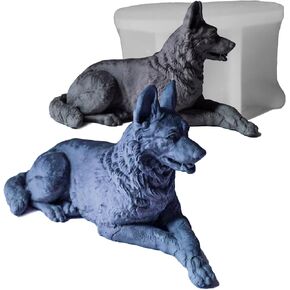 Cool Shepherd Dog Candle Molds, Dog Silicone Molds for Resin Candle Soap, 3D Animal Fondant Chocolate Cake Decorating Mold, Unique Puppy Epoxy Casting Wax Polymer Clay Mold for Craft Decor