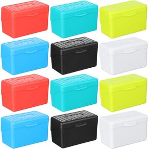 12 Pack 3x5in Organizer Index Card Box Flash Note Index Card Holder Case for Recipes Addresses(Bright Colors)