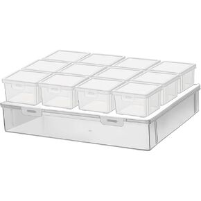 13Pcs Extra Large Bead Storage Container with Hinged Lid, Craft Supply Case, Legos Storage. (1)