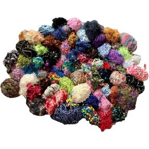 100 yrds 10 Colors Fiber for Embellishments Assorted Novelty Yarn, 10 yrds per Color (mix2)
