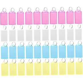 NUOBESTY 80 Pcs Assorted Color Key Labels - Portable Keychain Tags for Luggage, Car, Home, Office, and Travel Essentials