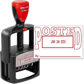 MaxMark Heavy Duty Style 5 Date Stamp with Approved self Inking Stamp - Red Ink