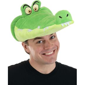 Tick-Tock Peter Pan Crocodile Plush Hat with Adjustable Fit, Officially Licensed