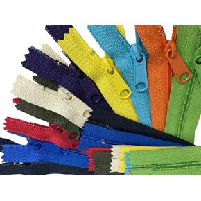 ZipperStop Distributor YKK Wholesale Authorized Sale 14" Handbag Assorted Season Colors 4.5 with Extra-Long Pull (10 Zippers/Pack) Duplicate Brites, Lights,Dark,neons.hot