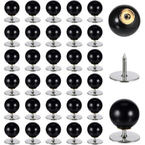 30 Sets No Sew Buttons for Clothes Black Pearl Button Pins Decorative Pearls Brooch Pins for Shirts Sweater Shawl Dresses Jackets DIY Crafts