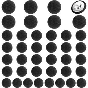 40 Pcs Black Buttons, Fabric Cloth Covered with Metal Shank Button, Round Suit Button, Small Tuxedo Buttons Vintage Black Coat Sewing Buckle for Women Man Jacket Coat Blouse Jeans Dress Gowns