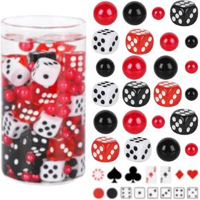 330 Pcs Casino Vase Filler Casino Centerpieces for Tables Include Mini Playing Cards Dice Faux Pearls Casino Theme Party Decorations for Las Vegas Night Birthday Tabletop Centerpieces