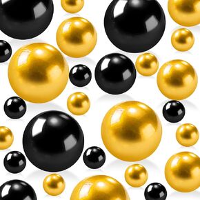 255Pcs Navy Blue Vase Filler Beads for Centerpieces, No Hole Faux Pearl for Vases Filler Decoration, 8/14/18mm Pearls Beads for Wedding Home Birthday Party Candle Decor