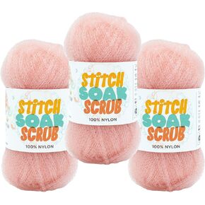 (3 عبوة) Lion Brand Yarn Stitch Soak Scrub Scrub Nyn For Harps ، الياقوت