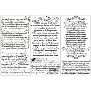 OLYCRAFT 3pcs/Set Word Rub on Transfers 6x12 inch Handwritten Text Decals French Decor Transfer Stickers Rub on Decals for Wood Furniture and Scrapbooking Home Decor