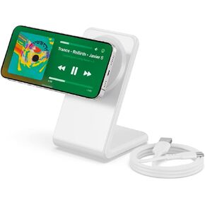 Wireless Charger for Magsafe Charger, Magnetic iPhone Charger w/ 30W Adapter & 5ft Long Braided Cable, Fast Wireless Charging Stand for iPhone 15/14/13/12 Series - Black
