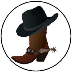 Stickers Decals Decorative 48 Cowboy Boot and Hat!!! Envelope Seals Labels Stickers 1.2" Round
