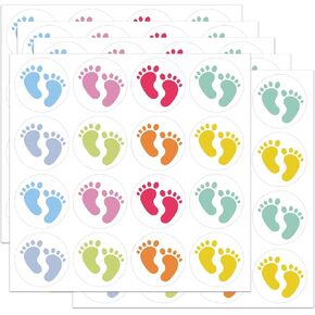 1.5 Inch Baby Feet Stickers Envelope Seals - Special Days Baby Shower Greeting Invitation Cards Envelope Sealing Birthday Gift Wrapping Supplies for Wedding Birthday 160 Pcs