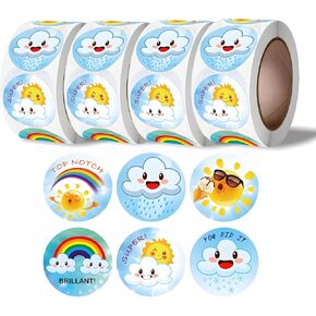 2000Pcs Dinosaur Stickers for Kids Reward, 4 Rolls Round Animal Incentive Decal for Envelope Seal Cards Boxes Gift Party Decor School Classroom Teacher Supplies（ 1 Inch）