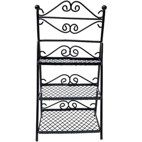 Alasum Dollhouse Plant Stand Metal Mini Flower Rack Model 1:12 Scale Bookshelf for Miniature Dollhouse Accessories Tiny House Decorations Photo Props, 13.50X4.20X3.00CM, Black