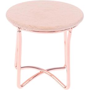 Miniature Dollhouse End Table,1:12 Scale Wooden Round Side Tea Table Model Dollhouse Furniture for Mini House Living Room Scene Decoration