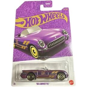 Hot Wheels '55 Purple Corvette, 57th Anniversary 4/6, 1:64 Scale Diecast