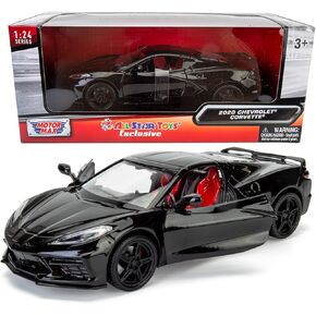 All Star Toys Exclusive 2020 Corvette C8 Stingray Black with Red Interior 1/24 Diecast Model Motormax 79360