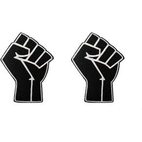 Cute-Patch Kamala Harris BLM Fist Up Black Power Embroidered Iron on sew on Patches DIY 2 Pieces Set