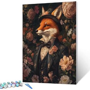 Hedgehog Mushrooms DIY Paint by Numbers for Adults Animals Reading Book Paint by Number Kit on Canvas with Brushes and Pigment for Beginners Home Wall Decor Gifts 16"x20" (Frameless)