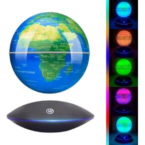 Magnetic Levitating Globe with LED Light, 360°Rotating Floating Globe World Map for Home Office Display, Cool Tech Gift for Men Father Boys and Girls, Ideal for Birthdays Anniversaries