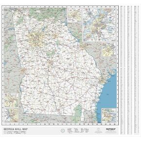 Laminated Georgia State Wall Map Large Poster, Includes the Most Legible Location Labels, Vibrant Blue Color Scheme, 51" x 48", Great for the Home, Office, or Classroom, Developed in the USA