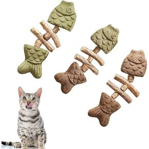 3 Pack Catnip Toys, Contain Cat Nip, Natural Silvervine, and Matatabi, Healthy Kitten Teeth Cleaning Dental Chew Toy, are Edible for All Cats Breeds, Cat Enrichment Toys for Indoor Cats (3 Pcs)