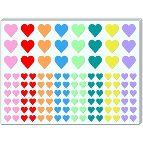 3000 Pieces, 1/2 inch & 1 inch - Colored Heart Stickers Sheets for Kids - 2 Sizes, 8 Colors