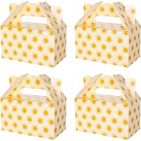 Whaline 24Pcs Boho Sun Party Favor Treat Boxes Watercolor Sun Patterns Candy Cake Gift Boxes with Handles Cute Cardboard Goodie Present Boxes for Baby Shower Birthday Party Supplies Gift Wrap
