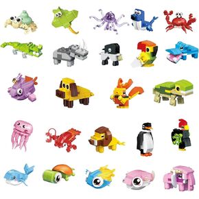 Party Favors - 24Pack Mini Building Blocks Toy for Goodie Bag,Bulk Toys Classroom Prizes,Party Bag,Pinata Stuffers,Back to School Birthday Students Gifts for Kids,Boy 6-8-12