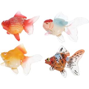 Fake Goldfish, 4Pcs Realistic Goldfish Figurines Fake Floating Fish for Aquarium Decor Kids Home Education Tank Decoration Colorful Lifelike Moving Fish